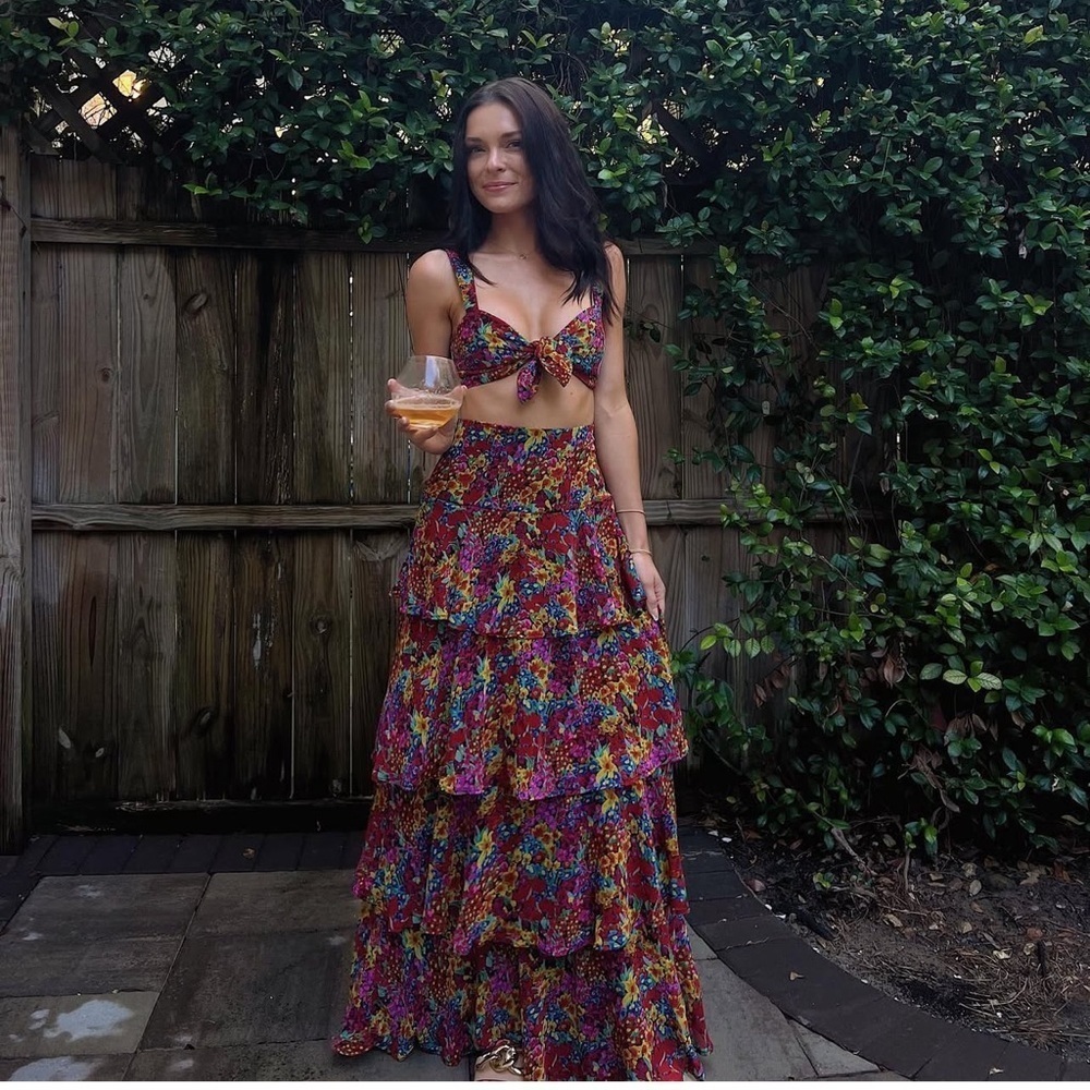 NWT Show Me Your MuMu SET Kaden Crop Top & Katrina Swing Skirt - Garden - XS - Picture 11 of 14
